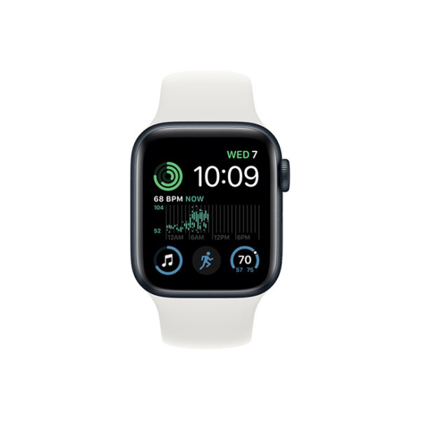 Apple Watch SE 2nd Gen 40MM Midnight Aluminum GPS – White Sport Band 1