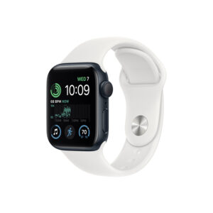 Apple Watch SE 2nd Gen 40MM Midnight Aluminum GPS – White Sport Band