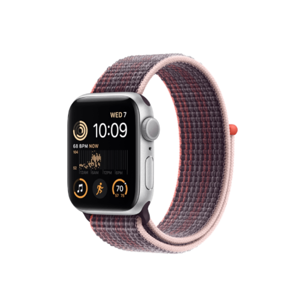 Apple Watch SE 2nd Gen 40MM Silver Aluminum GPS – Elderberry Sport Loop Band