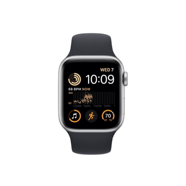 Apple Watch SE 2nd Gen 40MM Silver Aluminum GPS – Midnight Sport Band 1