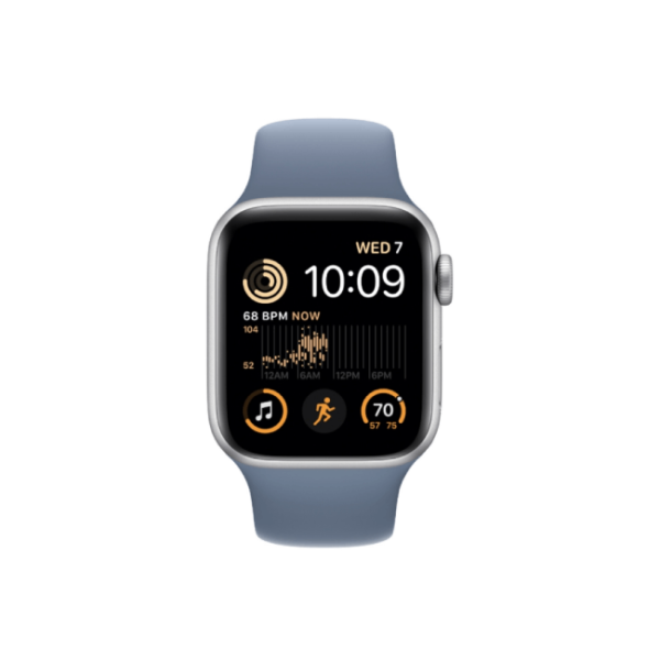 Apple Watch SE 2nd Gen 40MM Silver Aluminum GPS – Slate Blue Sport Band 1