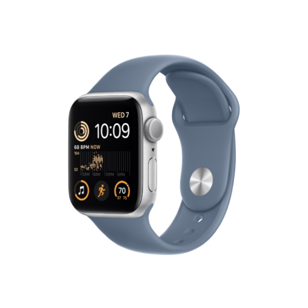 Apple Watch SE 2nd Gen 40MM Silver Aluminum GPS – Slate Blue Sport Band