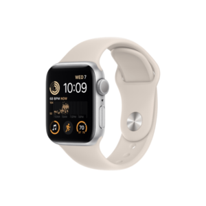 Apple Watch SE 2nd Gen 40MM Silver Aluminum GPS – Starlight Sport Band 1