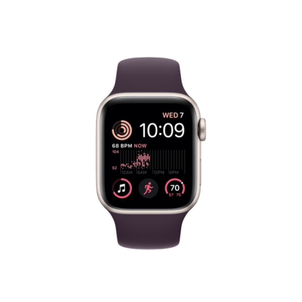 Apple Watch SE 2nd Gen 40MM Starlight Aluminum GPS – Elderberry Sport Band 1
