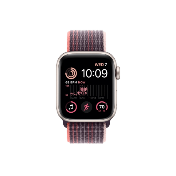 Apple Watch SE 2nd Gen 40MM Starlight Aluminum GPS – Elderberry Sport Loop Band 1