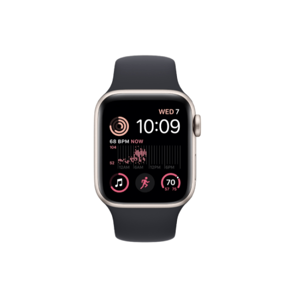 Apple Watch SE 2nd Gen 40MM Starlight Aluminum GPS – Midnight Sport Band 1