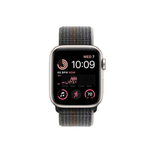 Apple Watch SE 2nd Gen 40MM Starlight Aluminum GPS – Midnight Sport Loop Band 1