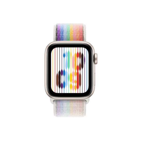 Apple Watch SE 2nd Gen 40MM Starlight Aluminum GPS – Pride Edition Sport Loop Band 1