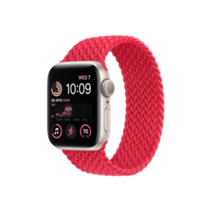 Apple Watch SE 2nd Gen 40MM Starlight Aluminum GPS – Red Solo Loop Band