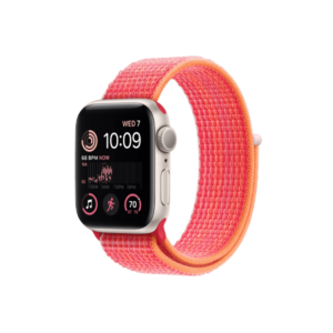 Apple Watch SE 2nd Gen 40MM Starlight Aluminum GPS – Red Sport Loop Band