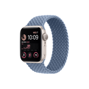 Apple Watch SE 2nd Gen 40MM Starlight Aluminum GPS – Slate Blue Braided Solo Loop Band