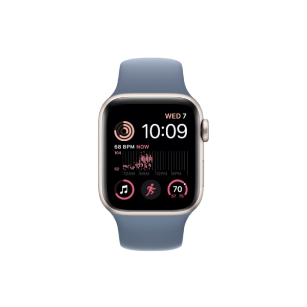 Apple Watch SE 2nd Gen 40MM Starlight Aluminum GPS – Slate Blue Sport Band 1