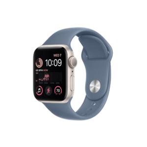 Apple Watch SE 2nd Gen 40MM Starlight Aluminum GPS – Slate Blue Sport Band