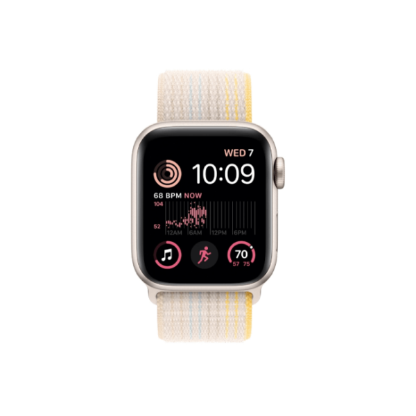 Apple Watch SE 2nd Gen 40MM Starlight Aluminum GPS – Starlight Sport Loop Band 1