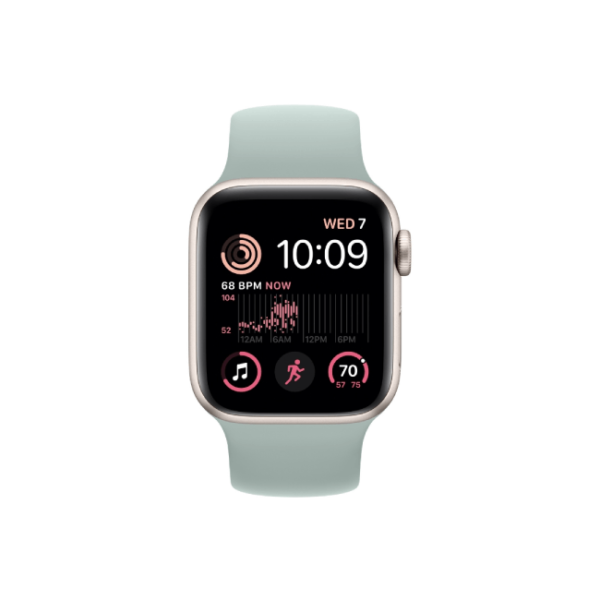 Apple Watch SE 2nd Gen 40MM Starlight Aluminum GPS – Succulent Solo Loop Band 1