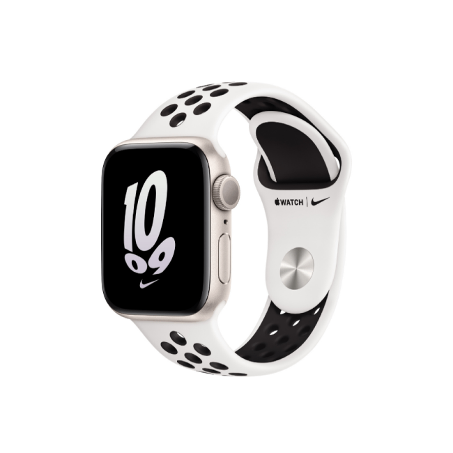 Apple Watch SE 2nd Gen 40MM Starlight Aluminum GPS – Summit White Black Nike Sport Band