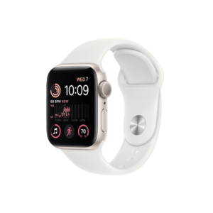 Apple Watch SE 2nd Gen 40MM Starlight Aluminum GPS – White Sport Band