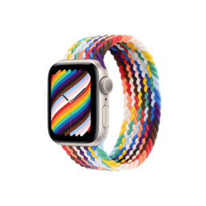apple watch se 2nd gen 40mm starlight aluminum gps pride edition braided solo loop band