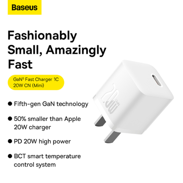 Baseus GaN5 20W 1C Fast Charger CN Mini 1