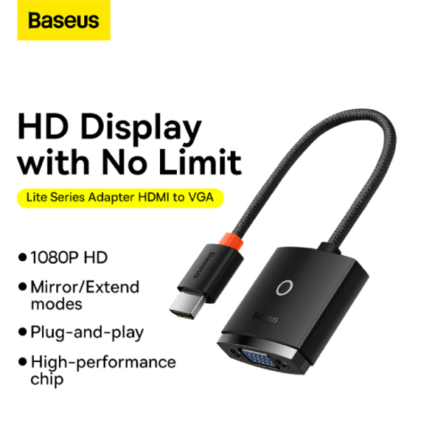 Baseus Lite Series 1080P HDMI to VGA Adapter 1