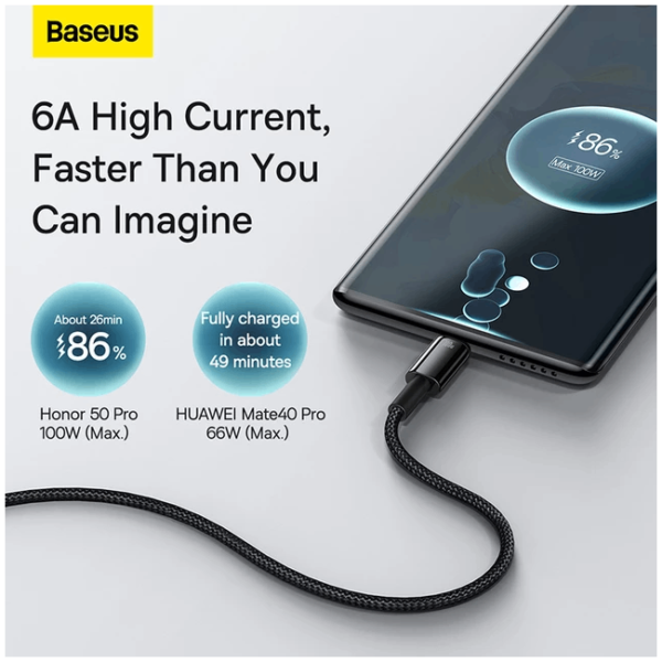 Baseus Tungsten Gold 100W Fast Charging USB to Type C Cable 2