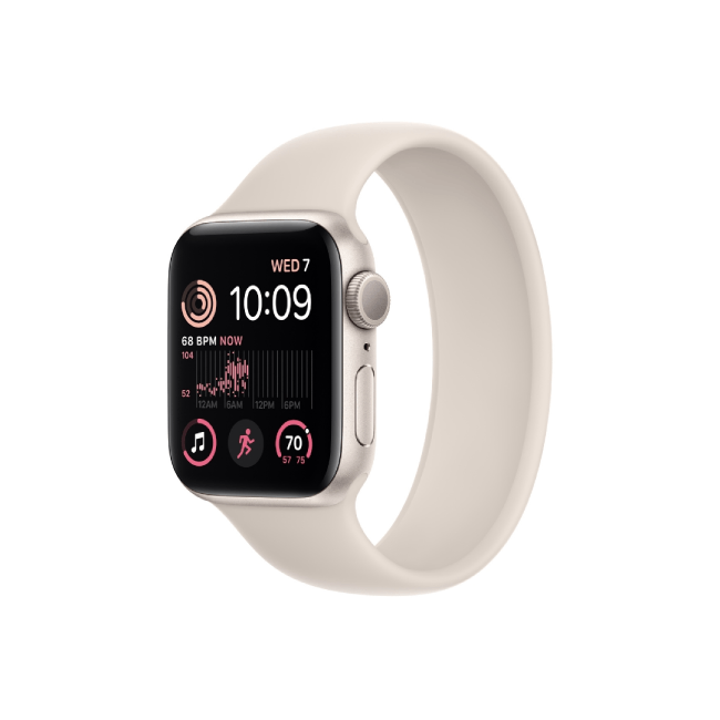 Apple Watch SE 2nd Gen 40MM Starlight Aluminum GPS – Starlight Solo Loop Band Apple Watch SE 2nd Gen 40MM Starlight Aluminum GPS – Starlight Solo Loop Band
