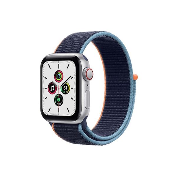 Apple Watch SE 44MM Silver Aluminum GPS Cellular Deep Navy Sport Loop 3