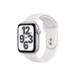 Apple Watch SE 44MM Silver Aluminum GPS White Sport Band