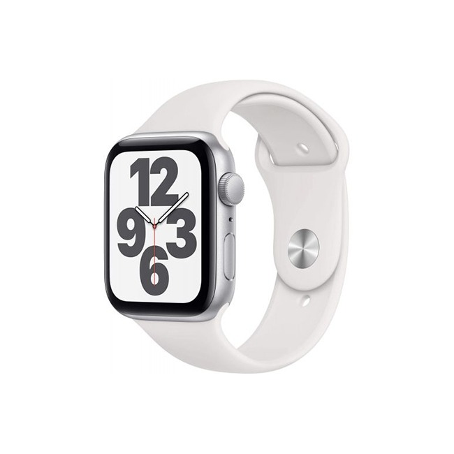 Apple Watch SE 44MM Silver Aluminum GPS White Sport Band Apple Watch SE 44MM Silver Aluminum GPS White Sport Band