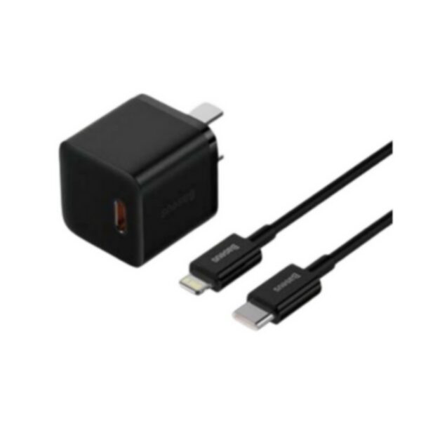 Baseus GaN5 20W 1C Fast Charger CN Mini with Type C Cable to Lightning Cable