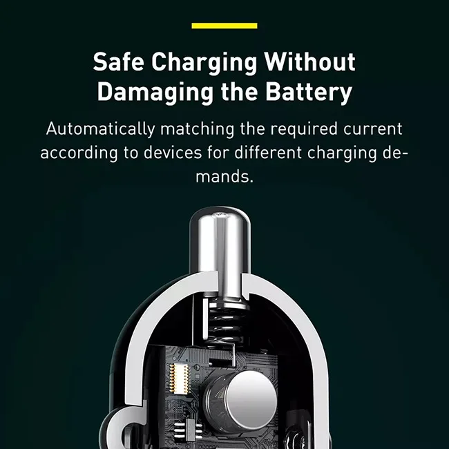 Baseus Grain Pro Dual Port 44W 4.8A Car Charger 6