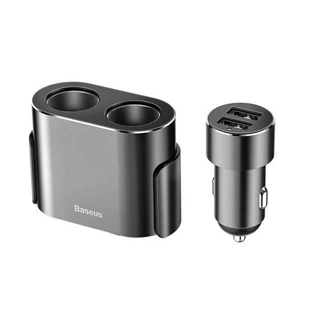 Baseus High Efficiency 2 in 1 Cigarette Lighter with Dual USB Car Charger MAIN Baseus High Efficiency 2 in 1 Cigarette Lighter with Dual USB Car Charger MAIN