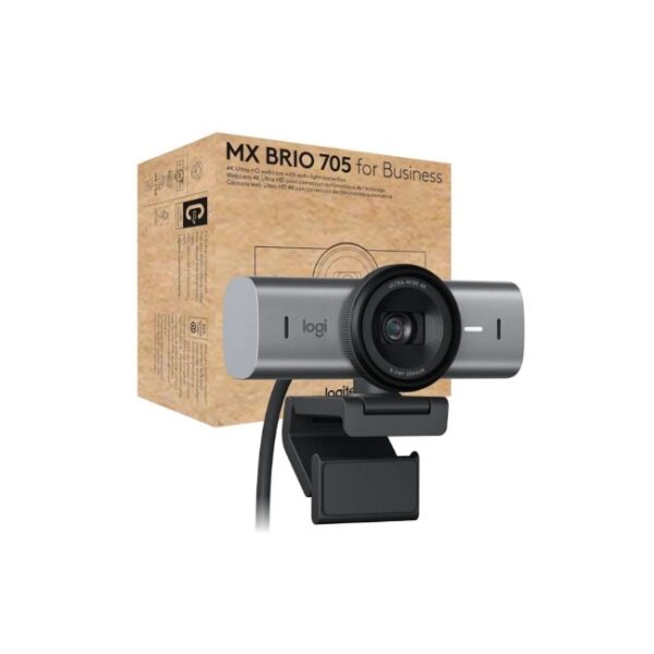 Logitech MX Brio 705 for Business 4K Webcam with Auto Light
