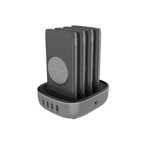 Powerology 4 in 1 Wireless 100000mAh Power Bank Station with Lightning and Type C Cable