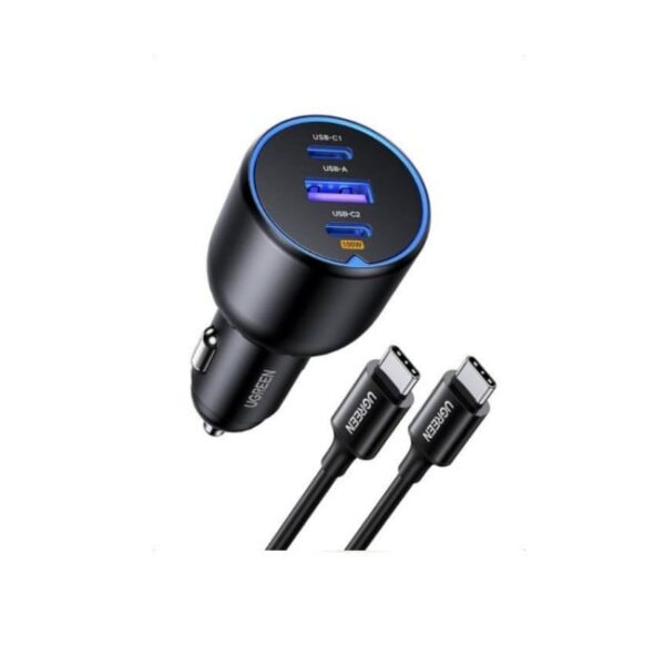 UGREEN 55511 130W 3 Port Fast Car Charger with 100W Cable