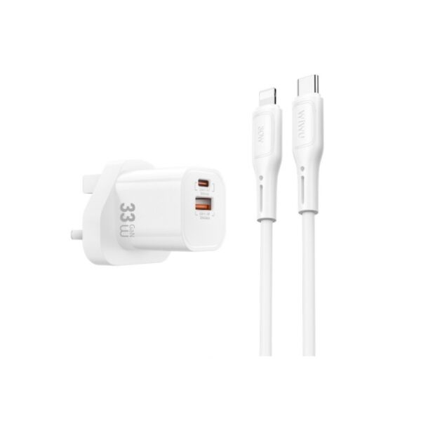 WiWU WI G018 Cube 33w AC UK Fast Charger Combo with Type C