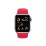 apple watch se 2nd gen 40mm silver aluminum gps red sport band 1