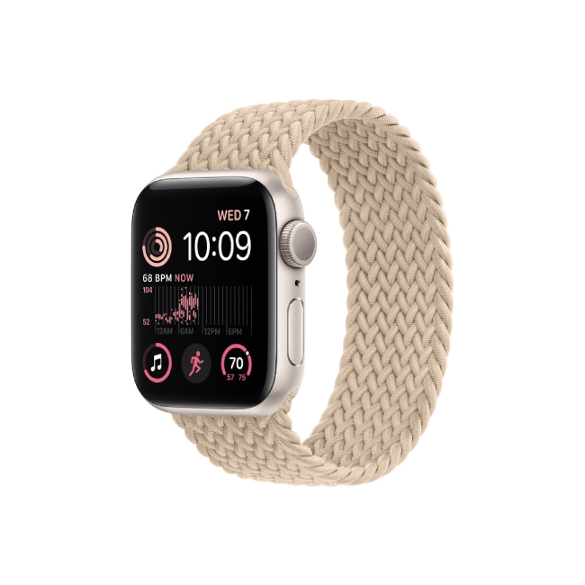 apple watch se 2nd gen 40mm starlight aluminum gps beige braided solo loop band apple watch se 2nd gen 40mm starlight aluminum gps beige braided solo loop band