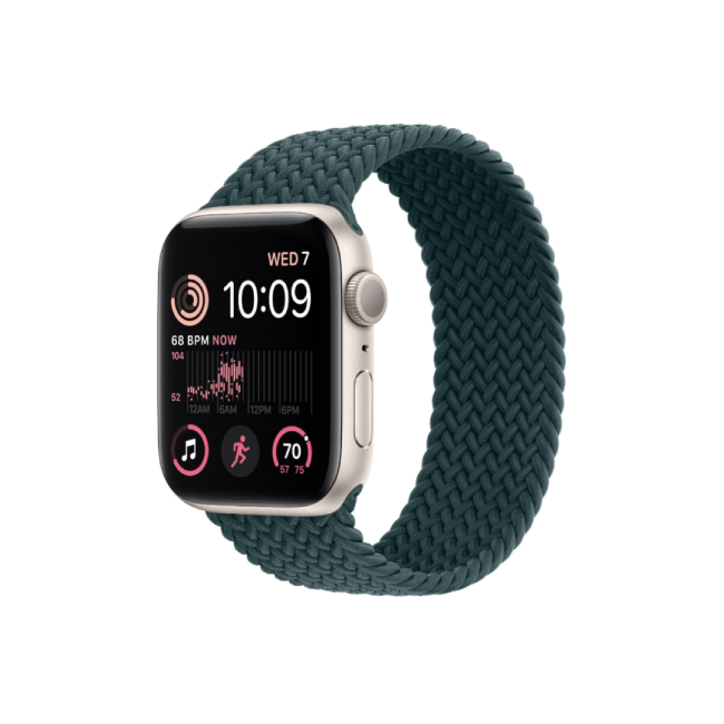 apple watch se 2nd gen 40mm starlight aluminum gps rainforest braided solo loop band apple watch se 2nd gen 40mm starlight aluminum gps rainforest braided solo loop band
