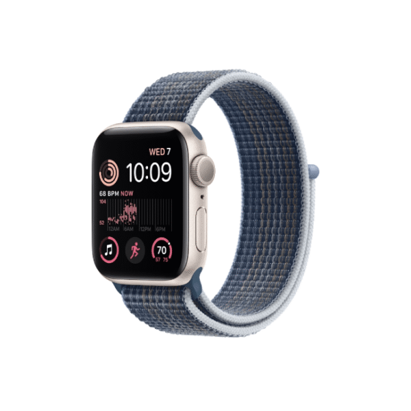 apple watch se 2nd gen 40mm starlight aluminum gps storm blue sport loop band