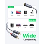 UGREEN 10588 3.5mm Female to 2RCA Male 1M Audio Cable2