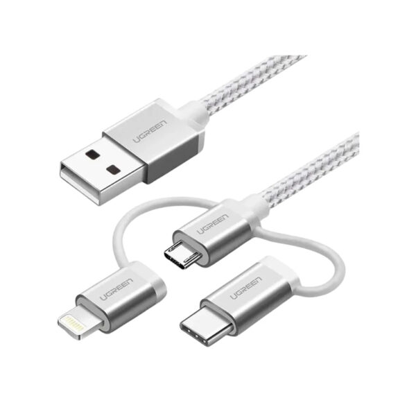 UGREEN 50203 3 in 1 1.5M Universal Braided Cable MFi Certified