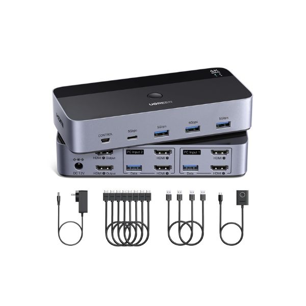 UGREEN 55455 HDMI Dual Monitor KVM Switch 2 In 2 Out