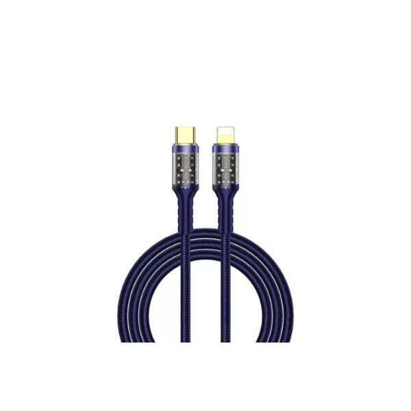 WIWU WU C016 GEEK 30W USB C TO IP NYLON 1 2M CABLE (BLACK) (1)