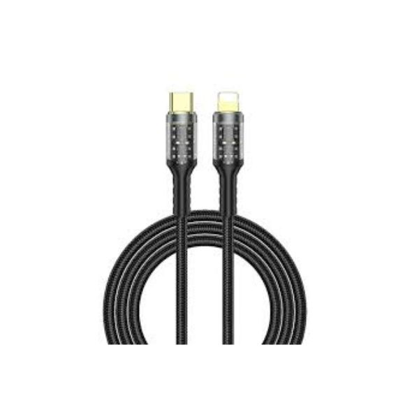WIWU WU C016 GEEK 30W USB C TO IP NYLON 1 2M CABLE (BLACK) (2)