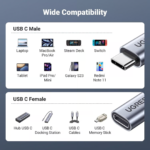 UGREEN 30205 USB C to USB C Female Gen 2 Alu Case Braided Extension Cable 2 png