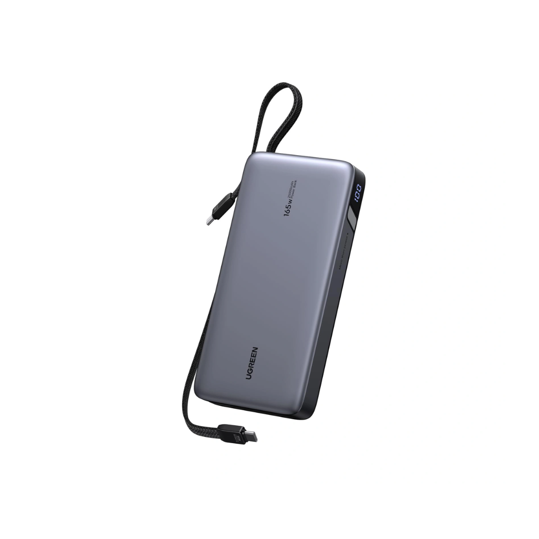 UGREEN 55995B 165W 25000mAh Laptop Charging Power Bank with Built in Dual Type C Cable png UGREEN 55995B 165W 25000mAh Laptop Charging Power Bank with Built in Dual Type C Cable png
