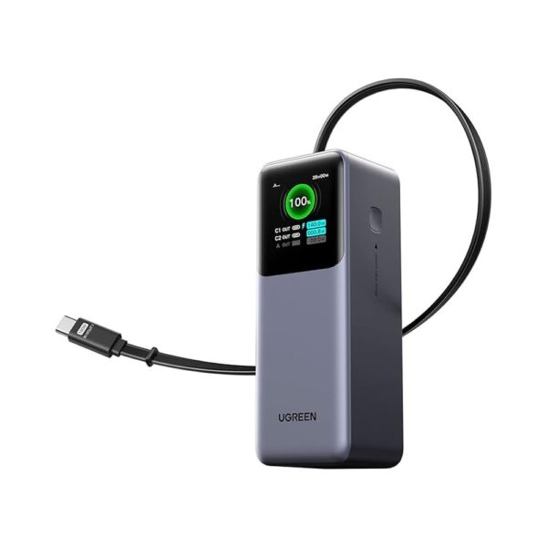 ugreen 95670b 165w 20000mah laptop charging power bank with built in retractable cable jpg