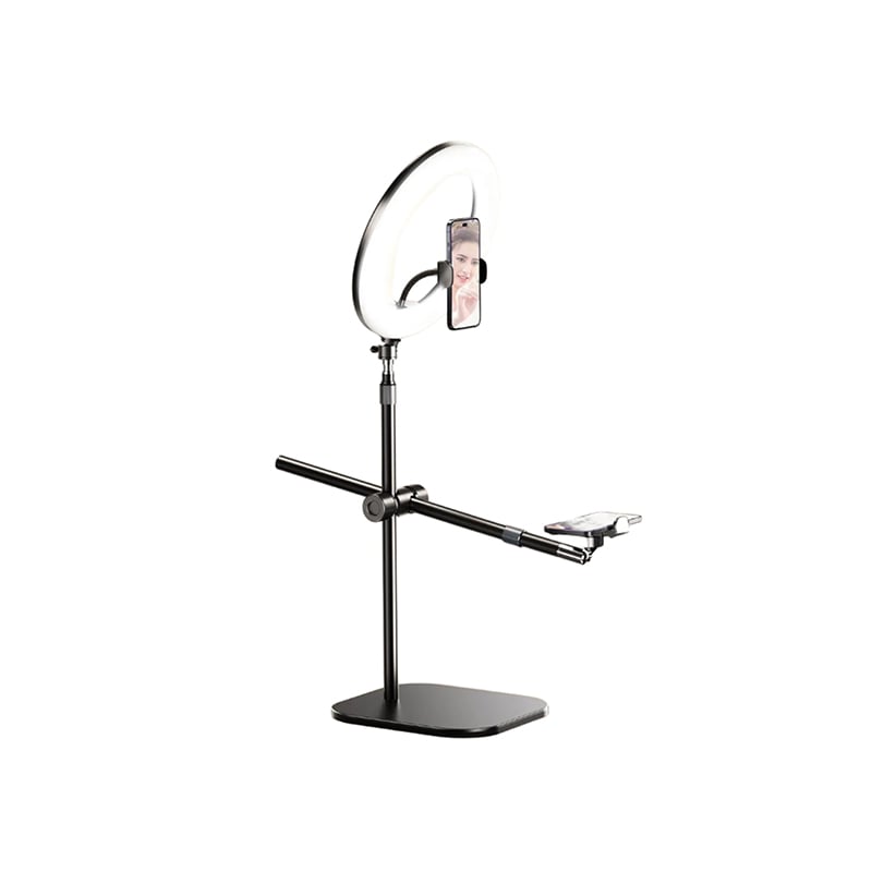 RTAKO ZJ FP02 Kit Overheard Phone Mount 55cm with Phone Clamp And Ring Light jpg RTAKO ZJ FP02 Kit Overheard Phone Mount 55cm with Phone Clamp And Ring Light jpg