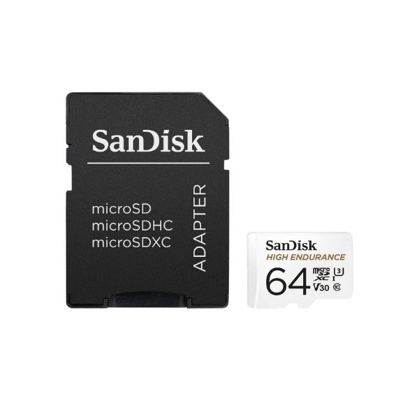 SanDisk High Endurance 64GB microSDXC Memory Card 100MB s with SD Adapter SanDisk High Endurance 64GB microSDXC Memory Card 100MB s with SD Adapter